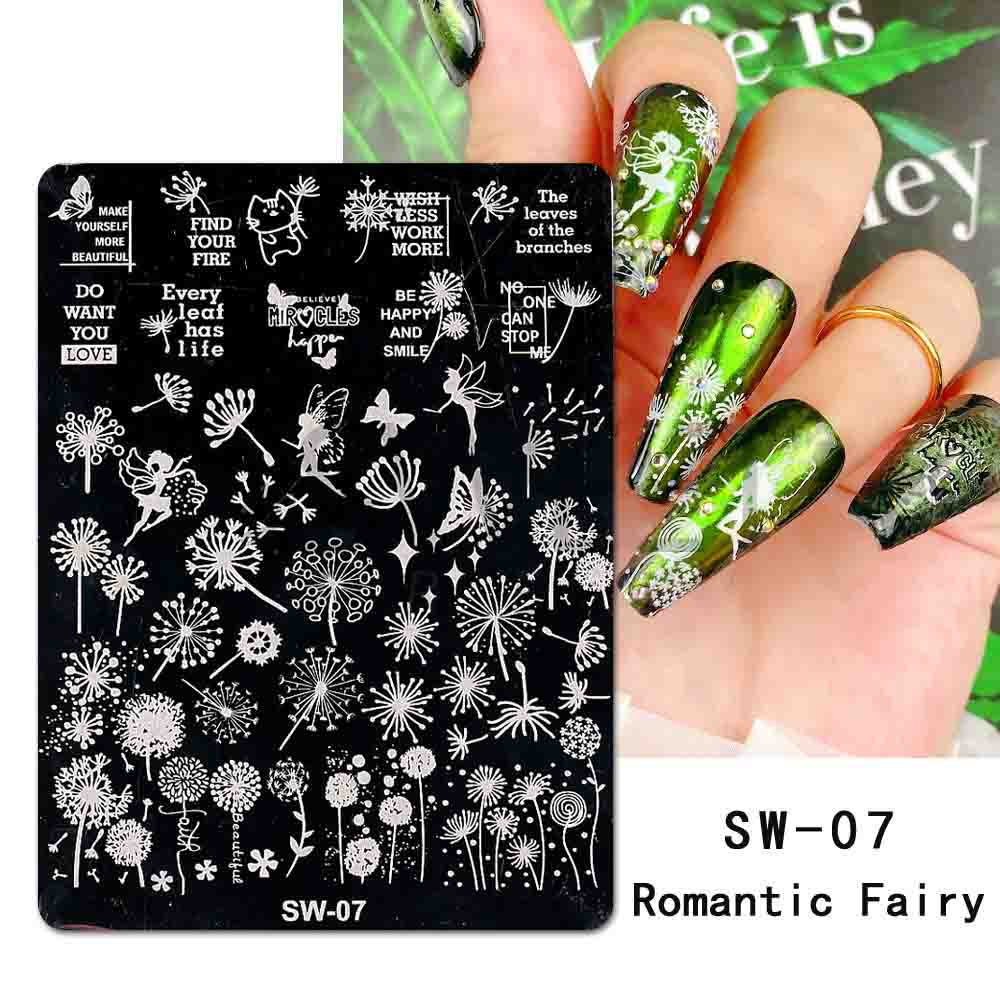 Französisch Stil Nägel Kunst Stempel Platten Blatt Blume Edelstahl Schablonen Nagel Druck Bild Maniküre Stempel Werkzeuge von Joom DACH