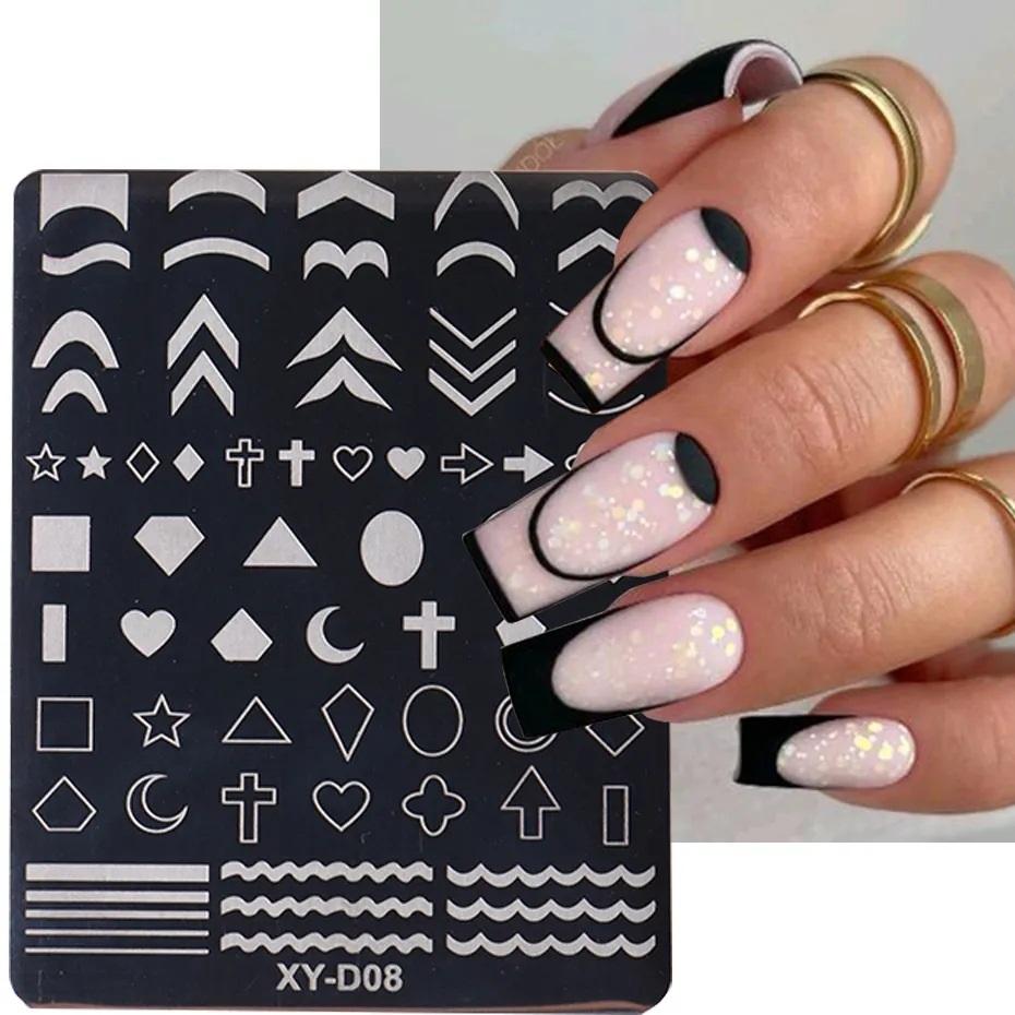 Französisch Stil Nägel Kunst Stempel Platten Blatt Blume Edelstahl Schablonen Nagel Druck Bild Maniküre Stempel Werkzeuge von Joom DACH