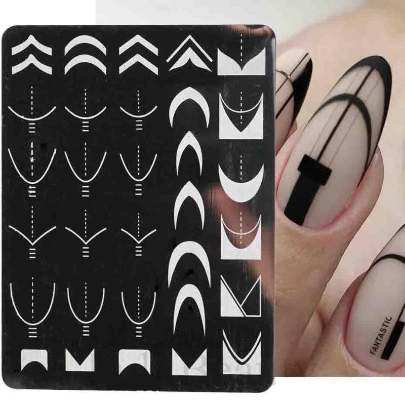 Französisch Stil Nägel Kunst Stempel Platten Blatt Blume Edelstahl Schablonen Nagel Druck Bild Maniküre Stempel Werkzeuge von Joom DACH