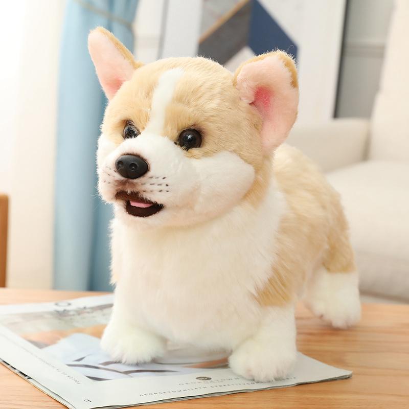 Französische Bulldogge Puppe Welpe Gefüllter Wolf Hund Tibetischer Mastiff Plüschtier Niedliche Simulation Corgi Golden Retriever Puppen Geburtstagsgeschenke für Kinder Baby von Joom DACH