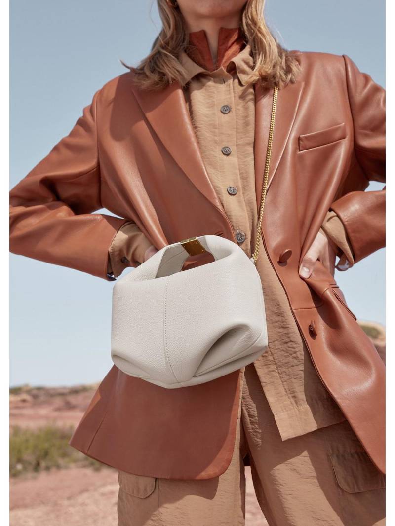 Französische POEIVE Nischenmarke Damen Luxus Rindsleder Schulter- & Umhängekette Lunchbox-Tasche von Joom DACH