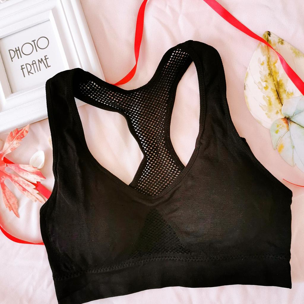 Frauen Atmungsaktive Sport-Bh Absorbieren Schweiß Stoßfest Gepolsterte Gym Laufen Fitness Doppel Schicht Nahtlose Yoga Sport-Bh Unterwäsche 3XL schwarz von Joom DACH