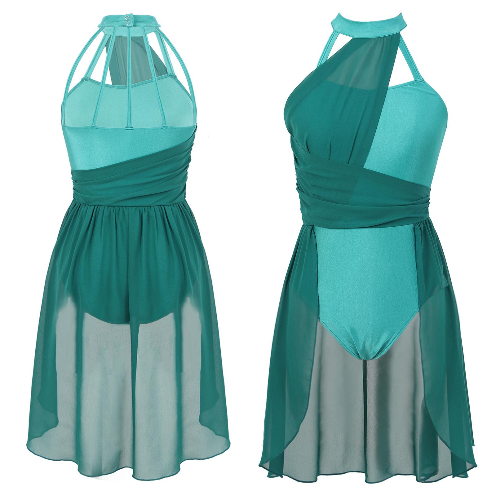 Frauen Ballett Tanz Kleid Erwachsene Gymnastik Lyrical Zeitgenössische Tanz Ballerina Kostüme Kleidung Bühne Leistung Trikot Kleid S grün von Joom DACH