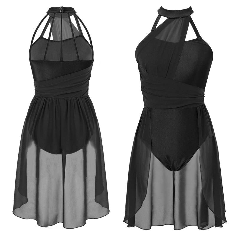 Frauen Ballett Tanz Kleid Erwachsene Gymnastik Lyrical Zeitgenössische Tanz Ballerina Kostüme Kleidung Bühne Leistung Trikot Kleid S schwarz von Joom DACH