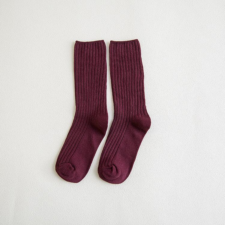 Frauen Baumwolle Lose Socken Herbst Winter Stricken Einfarbig Lange Strümpfe 1 pair von Joom DACH