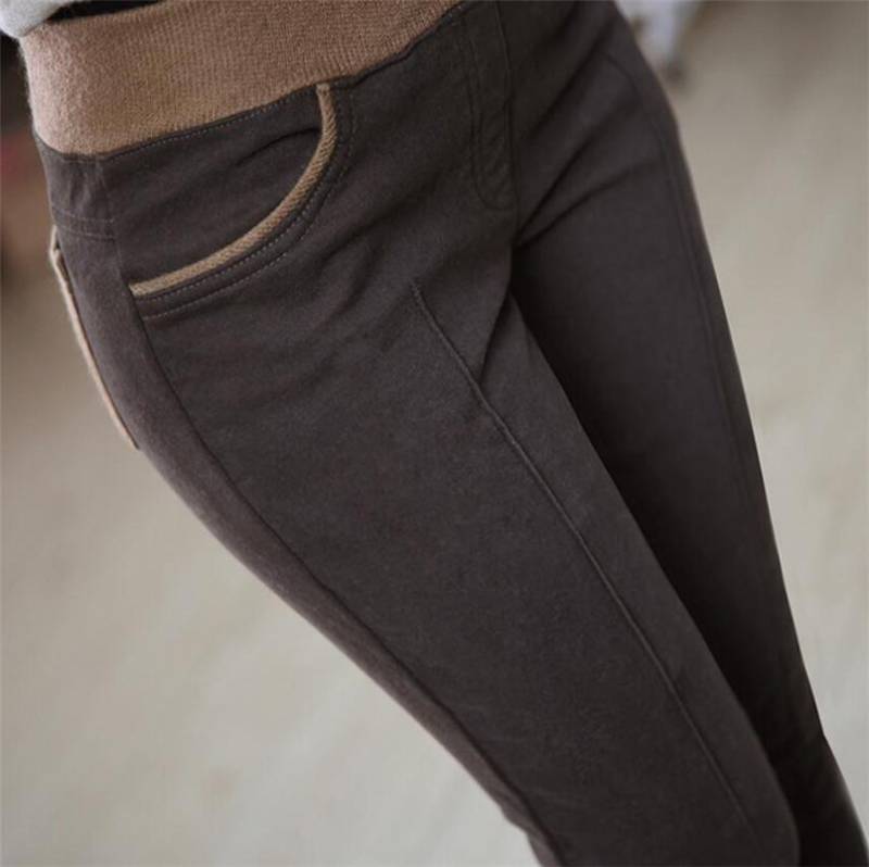 Frauen Bleistift Hosen Hohe Taille Dünne Dicke Samt Warme Winter Leggings Jeggings Legins Hosen Niedlich M kaffeebraun von Joom DACH