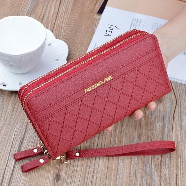 Frauen Brieftasche Weibliche Geldbörsen Quaste Geldbörse Karte Halter Brieftaschen Weibliche Pu Leder Kupplung Geld Tasche Pu Leder Brieftasche rot von Joom DACH