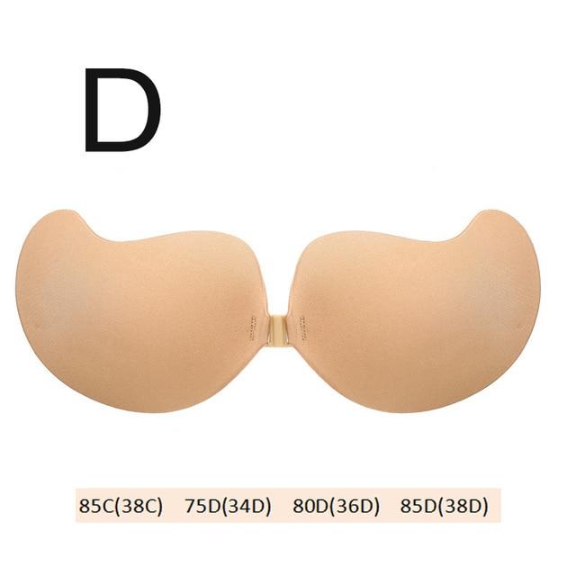 Frauen Bruststraffung Unsichtbare Selbstklebende Silikongel Unsichtbare BHs Push-Up-BHs Atmungsaktiv D beige von Joom DACH