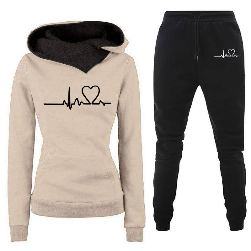 Frauen Casual 2 Stück Set Sport Trainingsanzug Langarm Hoher Kragen Hoodies Hosen Jogging Anzüge Sportswear L beige Frauen Casual 2 Stück Set Sport Trainingsanzug Langarm Hoher Kragen Hoodies Hosen Jogging Anzüge Sportswear L beige von Joom DACH
