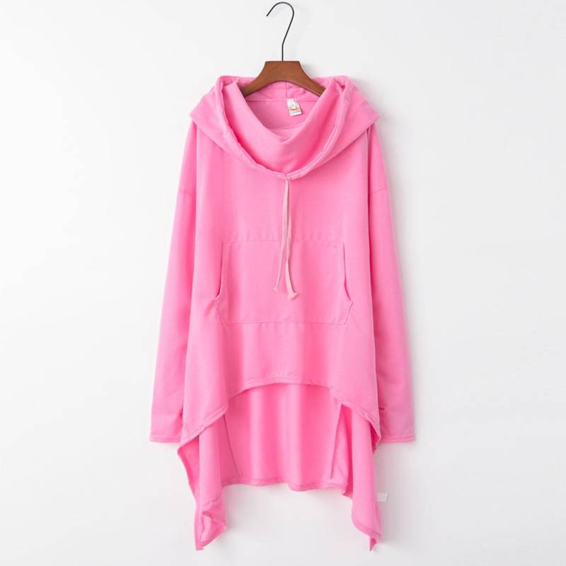 Frauen Casual Einfarbig Kapuzen Sweatshirt Pullover Bluse Tops Jacke Mantel XXXXL rosa von Joom DACH