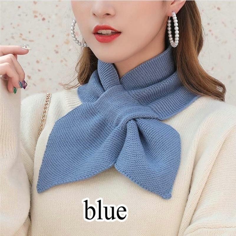 Frauen Casual Kreuz Warm Halten Riemen Schal Damen Herbst Winter Schal Weichen Hals Schal Mädchen Gestrickte S blau von Joom DACH