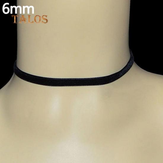 Frauen Dame Schwarz Samt Halsband Gothic Halskette Einfache Retro Schmuck Weihnachten Geschenk Suspension Schmuckstück Black Velvet 6mm von Joom DACH