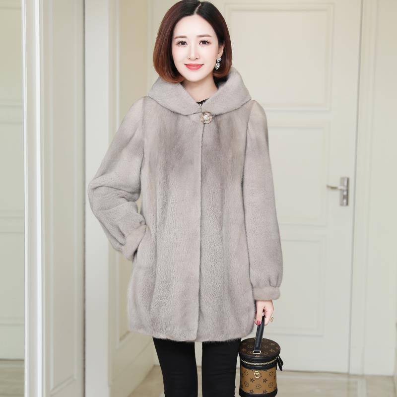 Frauen Dicke Warme Outwear Mit Kapuze Mid Länge Faux Pelzmantel Weibliche Parka Herbst Winter Nachahmung Nerz Samt Mantel XXL grau Frauen Dicke Warme Outwear Mit Kapuze Mid Länge Faux Pelzmantel Weibliche Parka Herbst Winter Nachahmung Nerz Samt Mantel XXL grau von Joom DACH