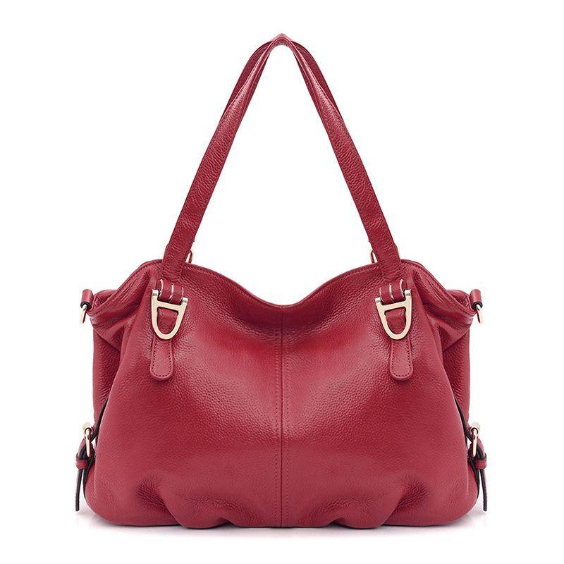 Frauen Echtes Leder Handtasche Designer Marke Schulter Handtasche Satchel Tote Umhängetasche Weiche Rindsleder Top-griff Taschen von Joom DACH