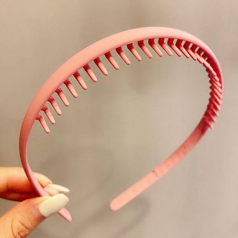 Frauen Einfache Bunte Matte Zahnhaarbänder Gebrochenes Haar Finishing Stirnband Outdoor Haar Hoop Kopfbedeckung Mode Haar Zubehör rosa von Joom DACH