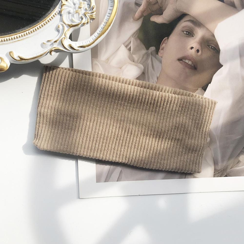 Frauen Einfarbig Stirnband Yoga Stricken Elastische Haarbänder Turban Make-Up Haar Hoop Vintage Headwrap Mode Haar Zubehör khaki von Joom DACH