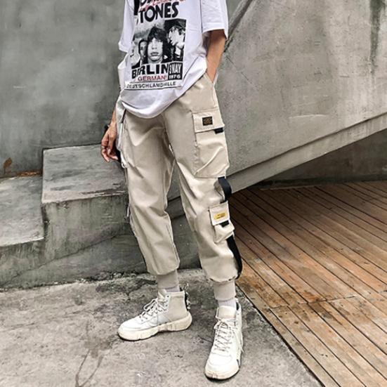 Frauen Elastische Taille Jogginghose Hip Hop Harajuku Hose Baggy Hosen Streetwear Hosen XXL khaki von Joom DACH