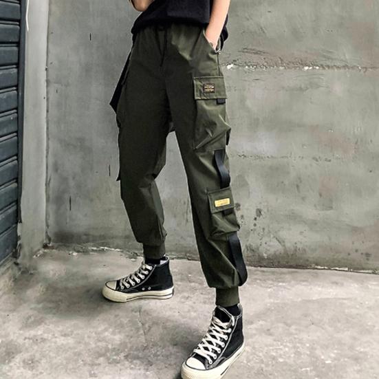 Frauen Elastische Taille Jogginghose Hip Hop Harajuku Hose Baggy Hosen Streetwear Hosen XXXL grün von Joom DACH