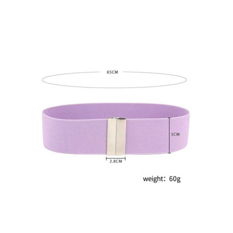 Frauen Elastischer Gürtel Mode Band Breite Gürtel Taillengürtel Weibliche Schnalle Bund Korsett Dekoration Zubehör violett von Joom DACH