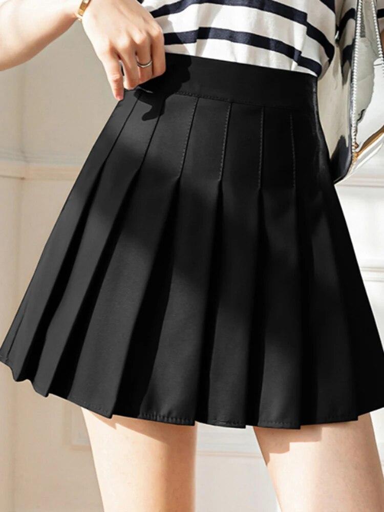 Frauen Faltenröcke Sommer Hohe Taille Reißverschluss Mädchen Tanzen JK Miniröcke Schwarz Mode Student A Linie Faldas XS schwarz Frauen Faltenröcke Sommer Hohe Taille Reißverschluss Mädchen Tanzen JK Miniröcke Schwarz Mode Student A Linie Faldas XS schwarz von Joom DACH
