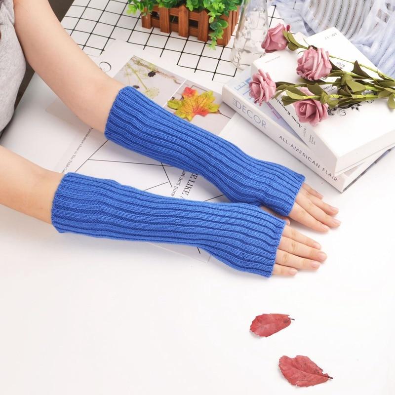 Frauen Fingerlose Handschuhe Armstulpen Goth Gestrickte Kawaii Arbeitshandschuhe Knöchel Handgelenk Ärmel Harajuku Anime Cosplay Zubehör length-30cm von Joom DACH
