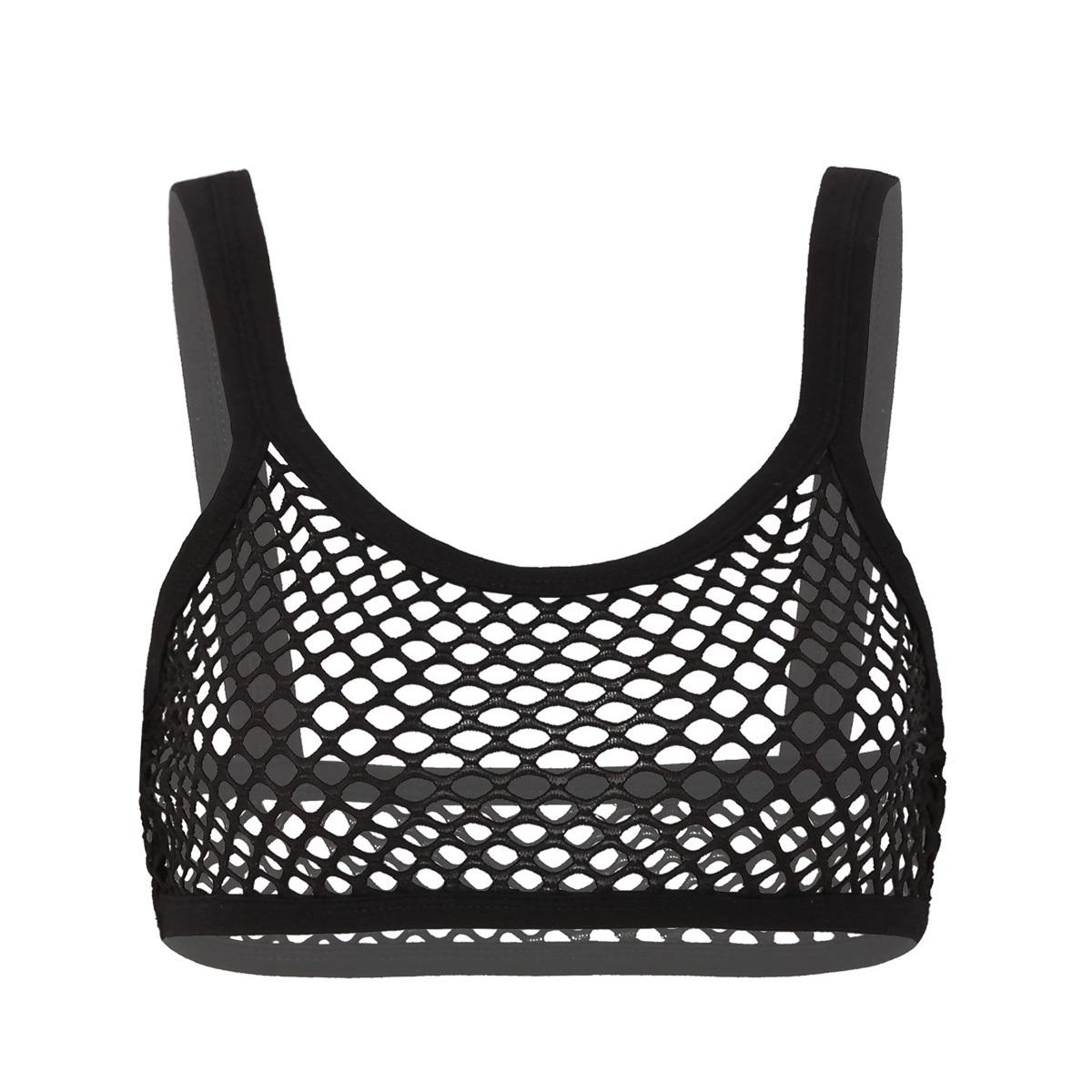 Frauen Fishnet Camisole Crop Top Spaghetti Schultergurte Weste Tops XXXXL schwarz Frauen Fishnet Camisole Crop Top Spaghetti Schultergurte Weste Tops XXXXL schwarz von Joom DACH