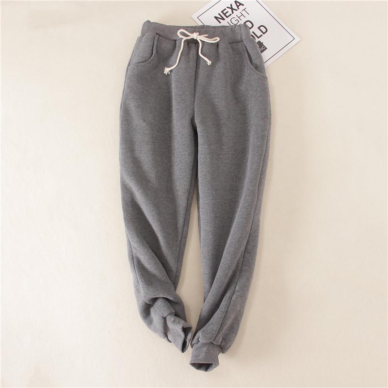 Frauen Fleece Futter Jogginghose Warm Verdicken Winter Jogger Hosen Harem Dame Casual Hosen Kordelzug 5XL dunkelgraue von Joom DACH