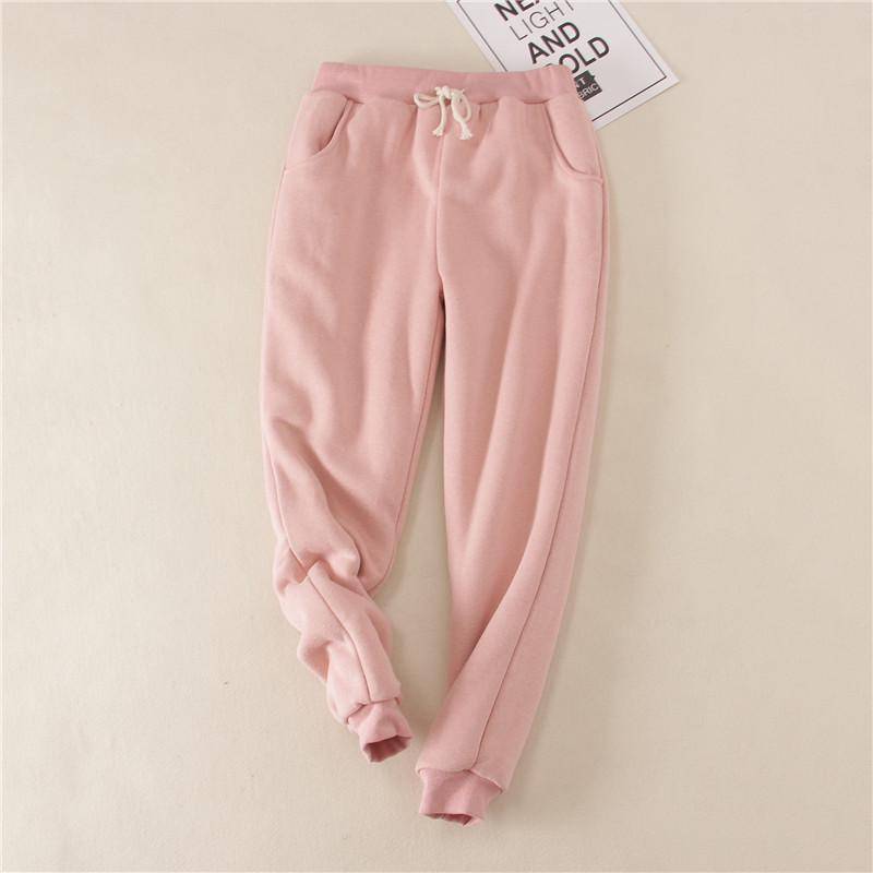 Frauen Fleece Futter Jogginghose Warm Verdicken Winter Jogger Hosen Harem Dame Casual Hosen Kordelzug L rosa von Joom DACH