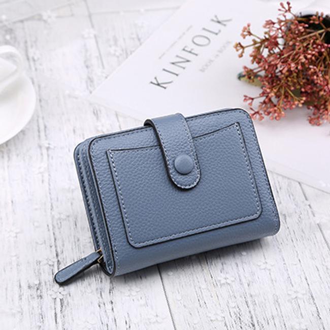 Frauen Geldbörsen Cartera Kleine Geldbörse Geldbörse Kurzer Reißverschluss Haspe Geldbörse Mode Weibliche Leder Geldtasche blau von Joom DACH