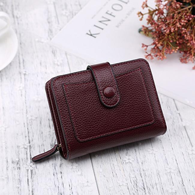 Frauen Geldbörsen Cartera Kleine Geldbörse Geldbörse Kurzer Reißverschluss Haspe Geldbörse Mode Weibliche Leder Geldtasche violett von Joom DACH