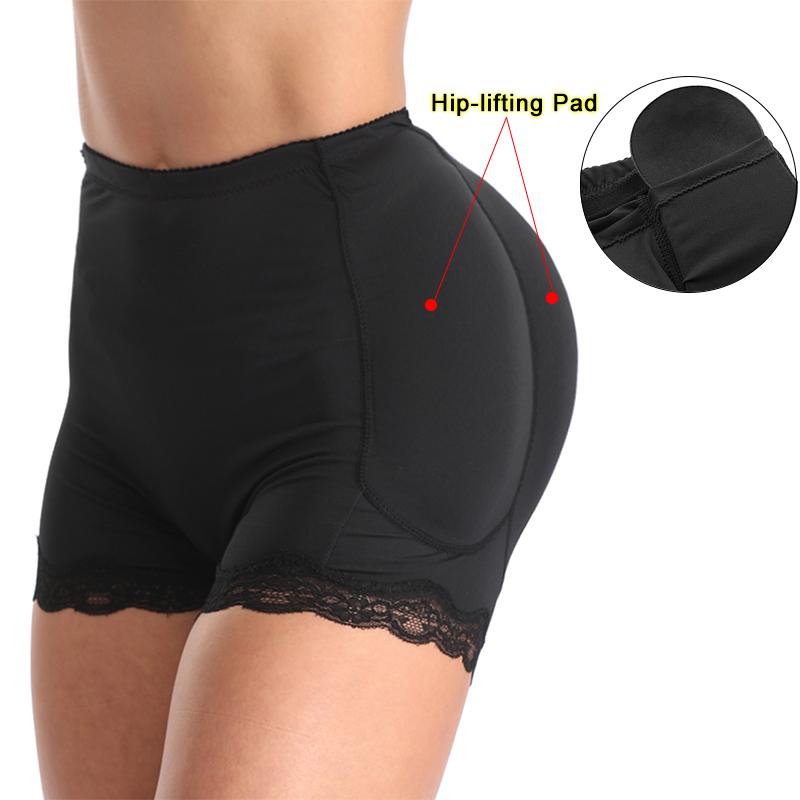 Frauen Gepolsterte Shapewear Enhancer Kontrolle Panty Body Shaper Unterwäsche Hüfte Butt Lifter Shaper Steuer Höschen Gepolstert 2XL schwarz von Joom DACH