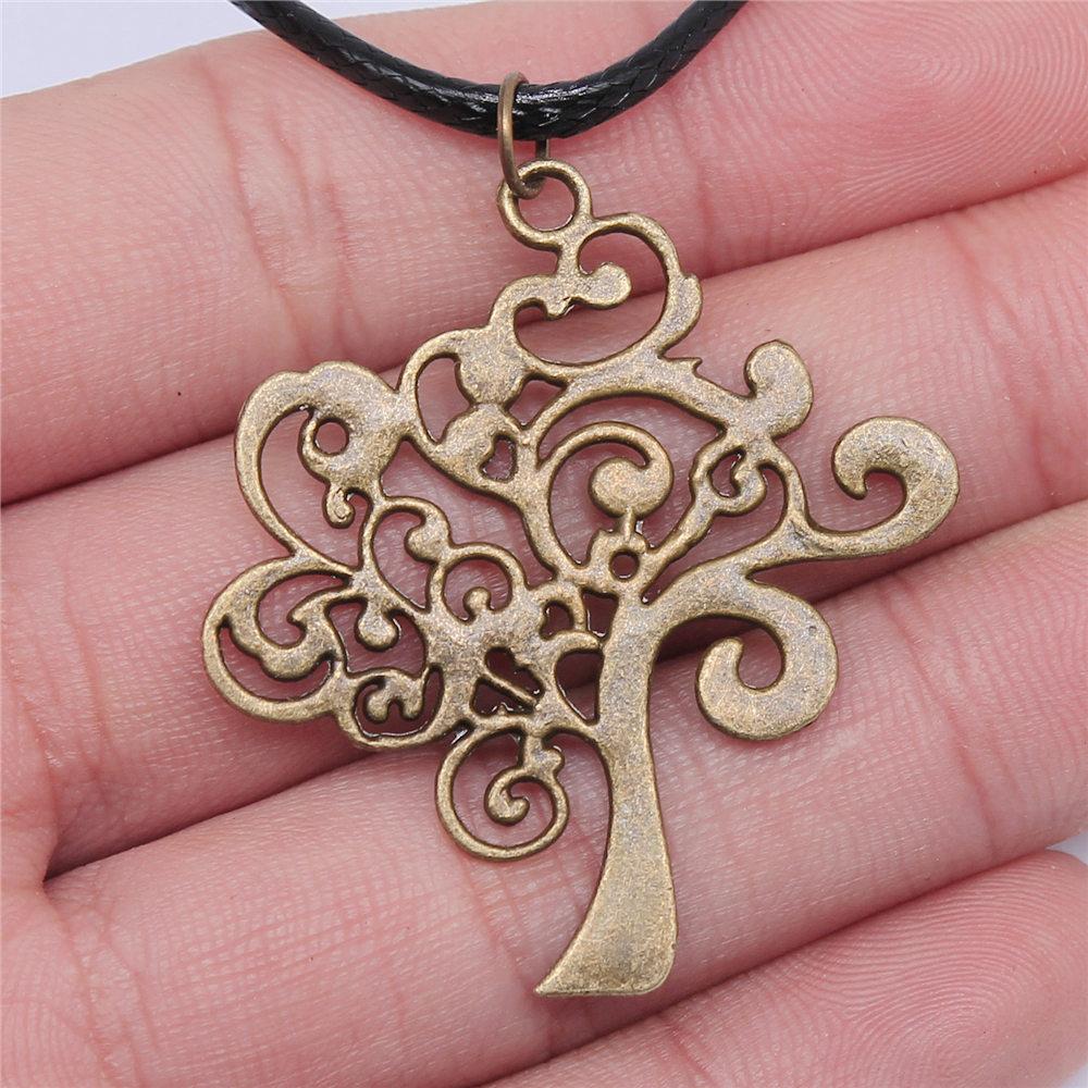 Frauen Geschenk 1 Stücke Baum des Lebens Anhänger Halskette Frauen 42 + 5 cm Leder Halskette 42x37mm-N210-A11024 von Joom DACH