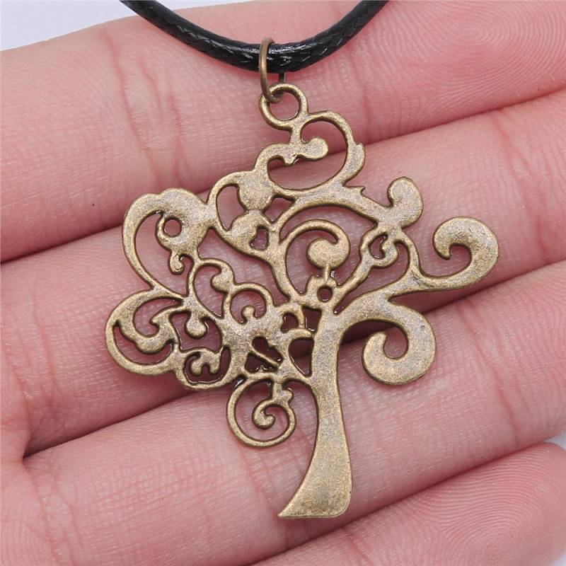Frauen Geschenk 1 Stücke Baum des Lebens Anhänger Halskette Frauen 42 + 5 cm Leder Halskette 42x37mm-N210-A11024 von Joom DACH