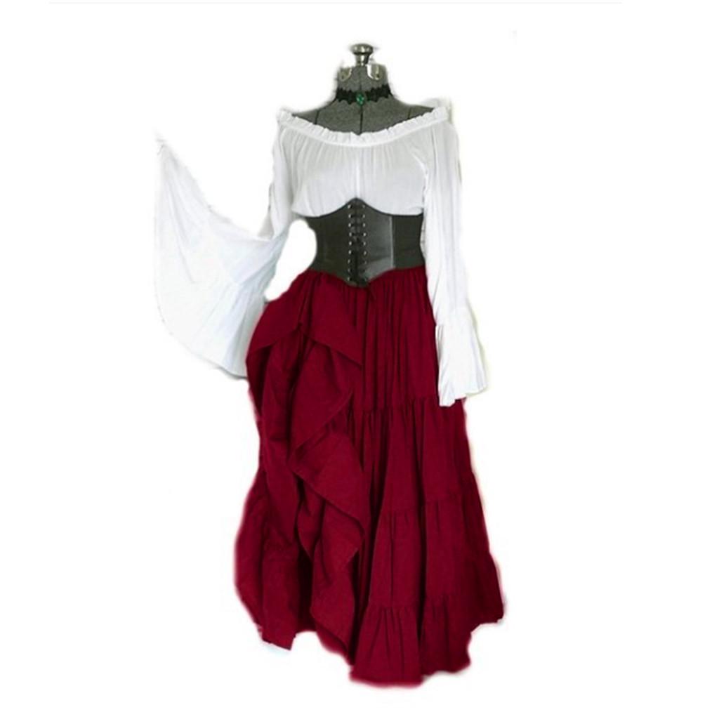 Frauen Gothic Bodenlanges Cosplay Retro Langes Kleid M von Joom DACH