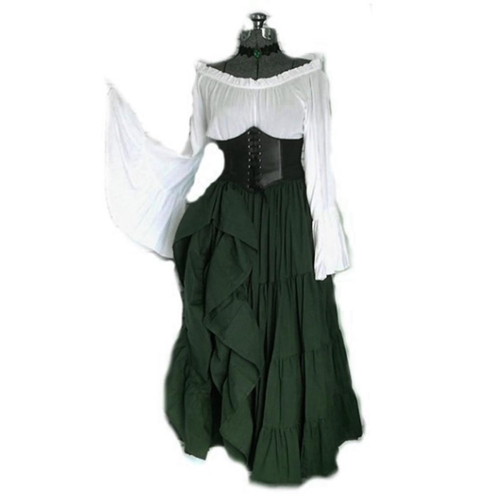 Frauen Gothic Bodenlanges Cosplay Retro Langes Kleid S von Joom DACH