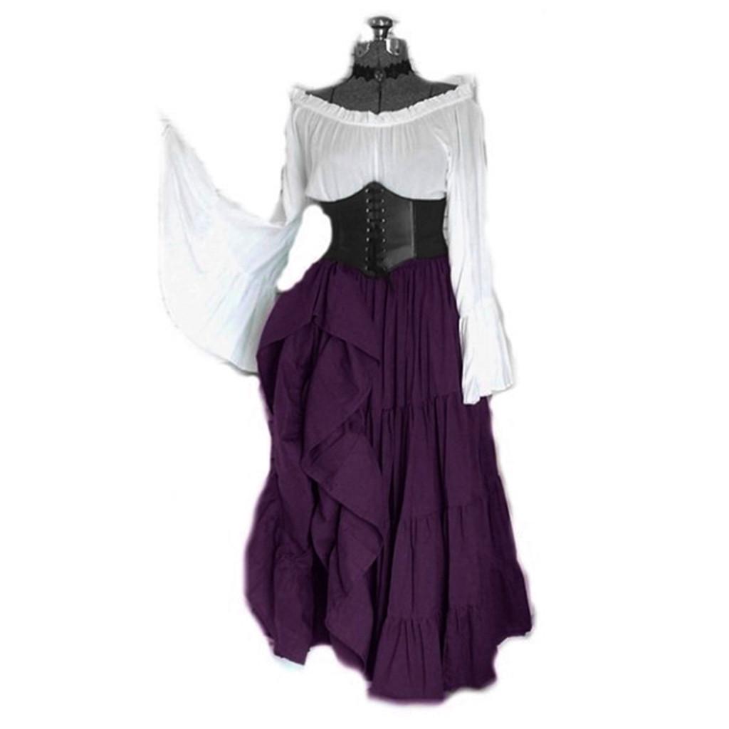 Frauen Gothic Bodenlanges Cosplay Retro Langes Kleid XL von Joom DACH