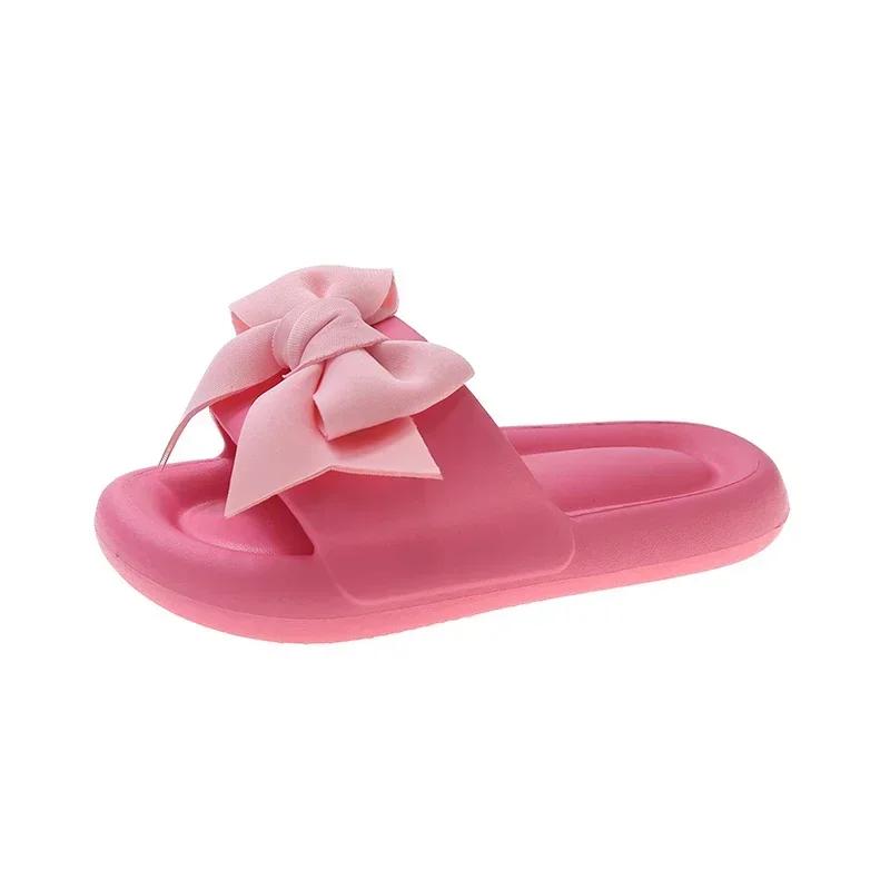 Frauen Hausschuhe EVA Indoor Boden Weiche Paar Slipper Sommer Bogen Schlafzimmer Schuhe Damen Flip-Flops Mode Schuhe Erwachsene 41 von Joom DACH