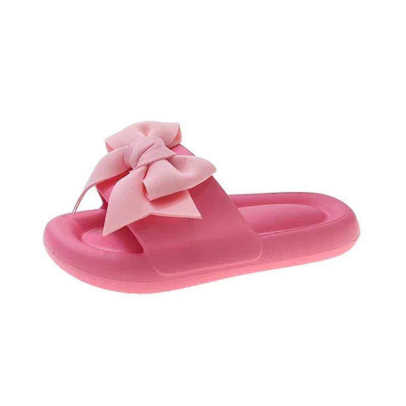 Frauen Hausschuhe EVA Indoor Boden Weiche Paar Slipper Sommer Bogen Schlafzimmer Schuhe Damen Flip-Flops Mode Schuhe Erwachsene 41 von Joom DACH