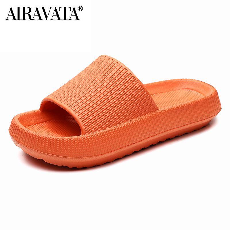 Frauen Hausschuhe Strand Eva Weiche Sohle Slide Sandalen Freizeit Männer Damen Indoor Badezimmer Anti-slip Schuhe 40-41 orange von Joom DACH