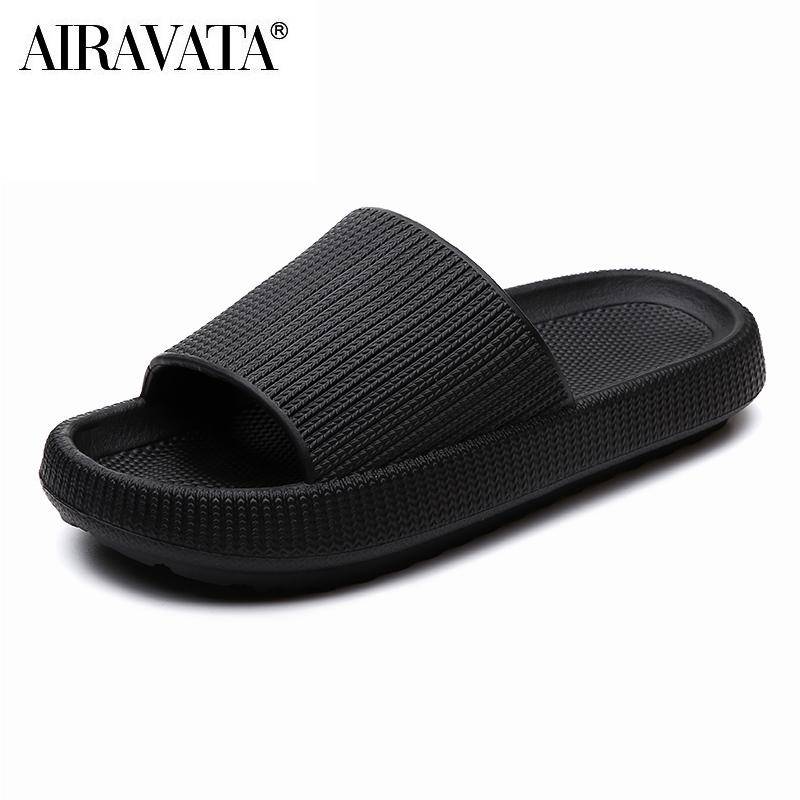 Frauen Hausschuhe Strand Eva Weiche Sohle Slide Sandalen Freizeit Männer Damen Indoor Badezimmer Anti-slip Schuhe 44-45 schwarz von Joom DACH