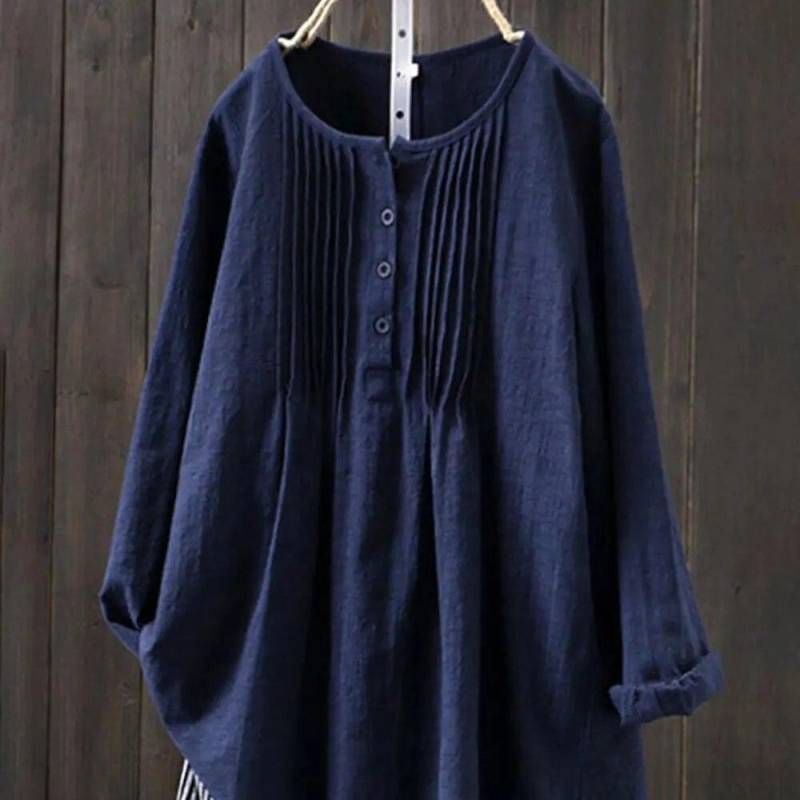 Frauen Herbst Casual Langarm O Neck Lose Bluse Vintage Harajuku Solide Hemd Übergroßen Tops XXXXXL blau von Joom DACH