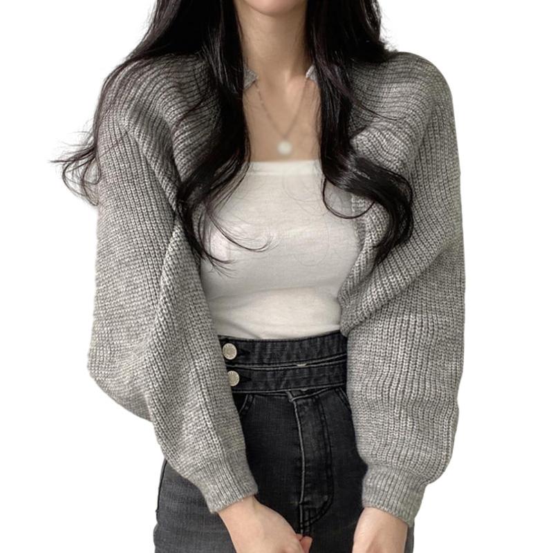 Frauen Herbst Vielseitig Gestrickte Kurze Strickjacke Pullover Schal Koreanische Modische frauen Top M von Joom DACH