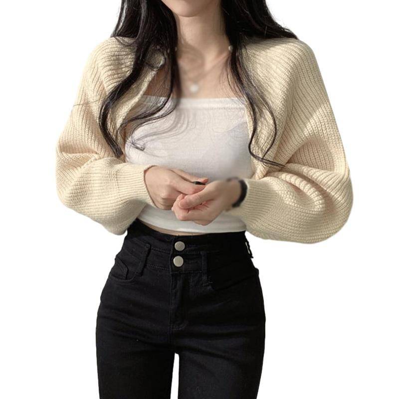 Frauen Herbst Vielseitig Gestrickte Kurze Strickjacke Pullover Schal Koreanische Modische frauen Top M von Joom DACH