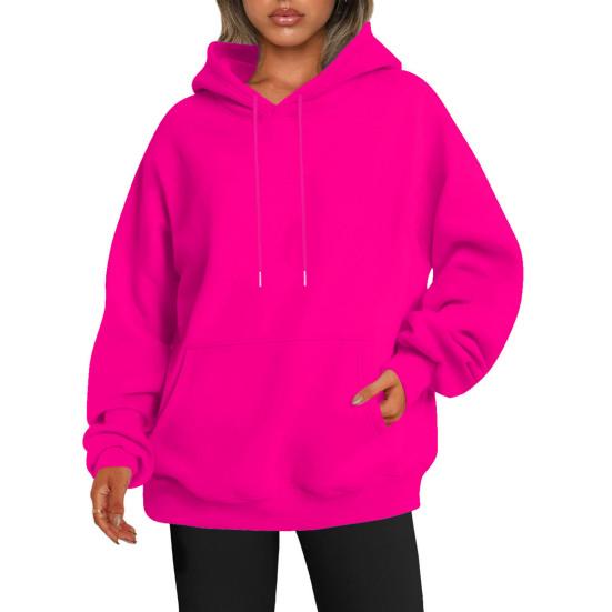 Frauen Herbst Winter Hoodie Dicke Kapuze Lange Ärmel mit Großen Tasche Plus XXXL rose rot Frauen Herbst Winter Hoodie Dicke Kapuze Lange Ärmel mit Großen Tasche Plus XXXL rose rot von Joom DACH
