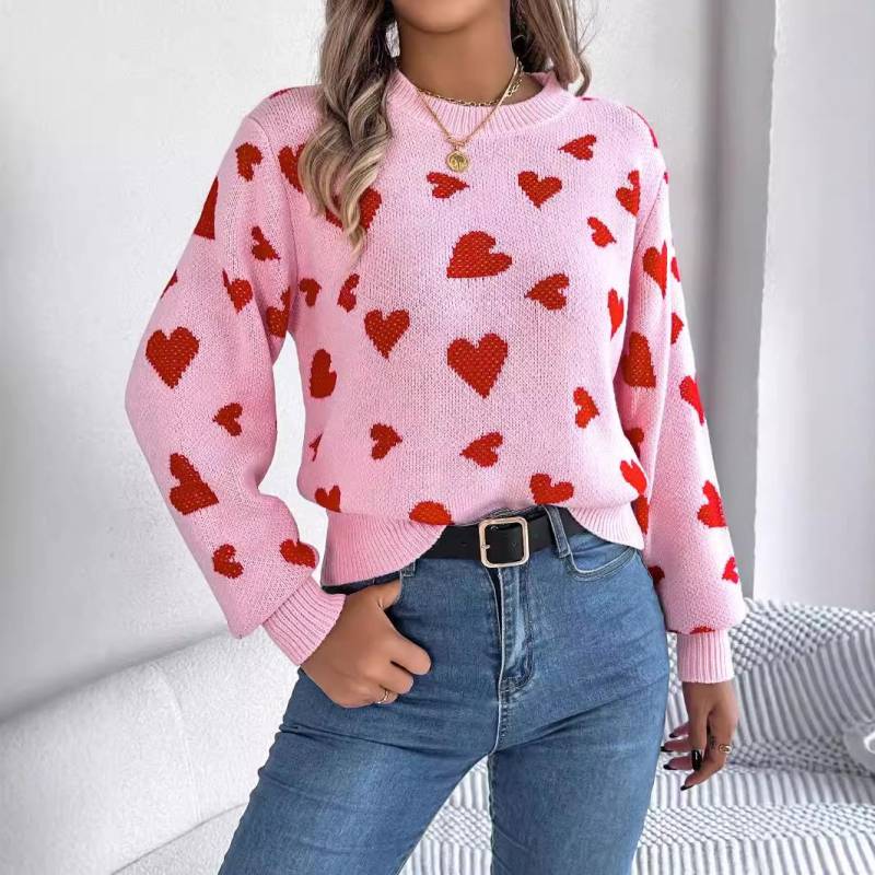 Frauen Herbst Winter Kausal O Hals Langarm Strick Pullover XL rosa von Joom DACH