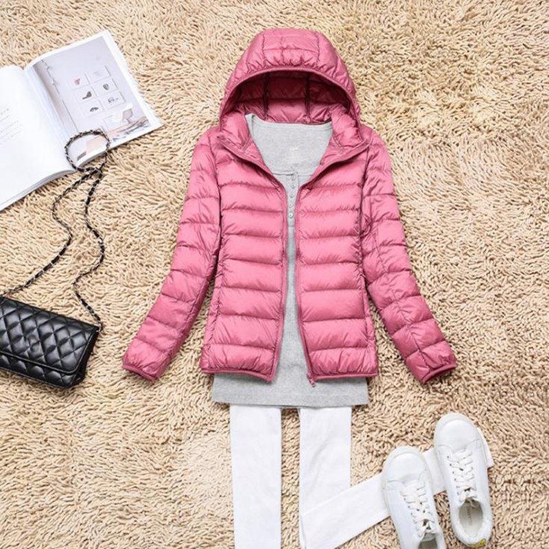 Frauen Herbst Winter Mit Kapuze Kragen Langarm Zipper Solide Farbe Alle Spiel Schlanke Weiße Ente Unten Mantel M-5XL 5XL rosa Frauen Herbst Winter Mit Kapuze Kragen Langarm Zipper Solide Farbe Alle Spiel Schlanke Weiße Ente Unten Mantel M-5XL 5XL rosa von Joom DACH