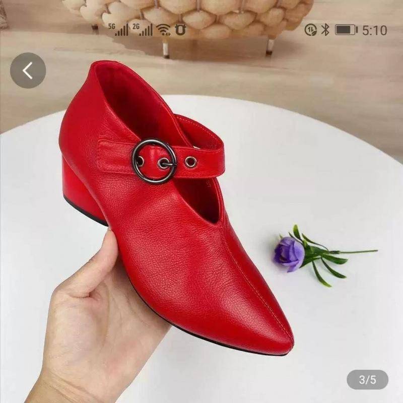 Frauen High Heels Frühling Herbst Neue Mode Weiche Leder Pumps Sandalen Koreanischen Stil Spitz Starke Ferse Schuhe 40 rot von Joom DACH