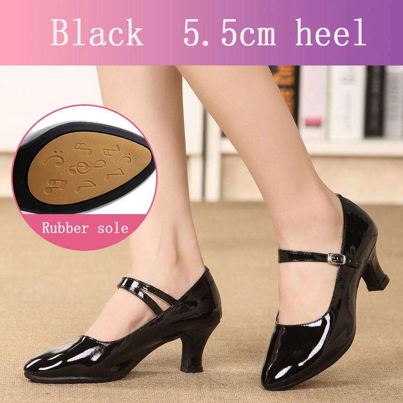 Frauen High Heels Prom Moderne Gesellschaftstanz Walzer Salsa Tanz Einzelschuhe 37 schwarz von Joom DACH