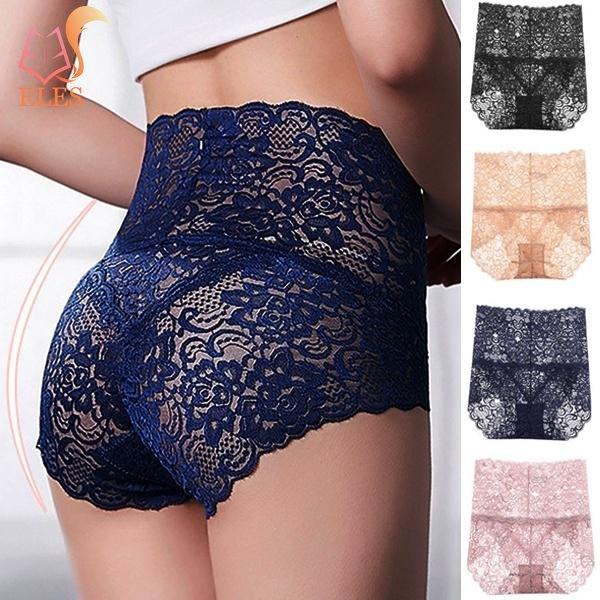 Frauen Höschen Spitze Höschen Mesh Floral Dessous Weibliche Nahtlose Slip Unterhose Sexy Plus Größe XXL dunkel rosa von Joom DACH