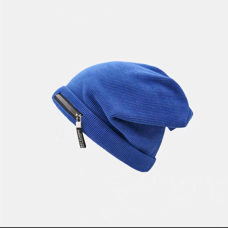 Frauen Hut Mischfarbe Baumwolle Gestreift Hip Hop Winter Warme Mütze Schal Mützen Stricken Lange Lose Hut Kopfschmuck von Joom DACH